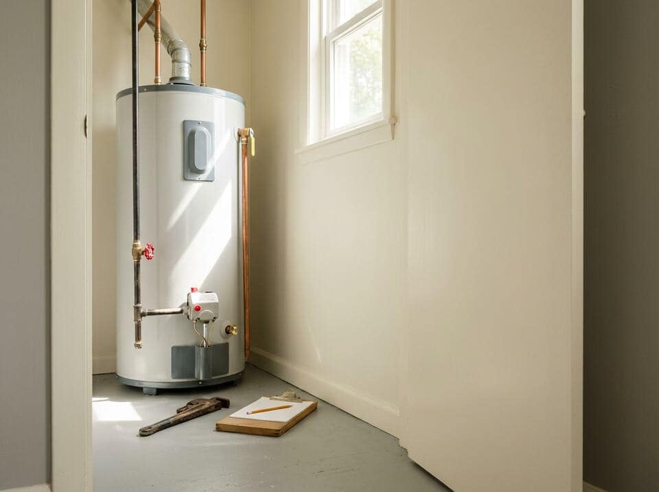 The quiet plumber: Two days of silence on the water heater bid. She calls until it lands, then logs it.